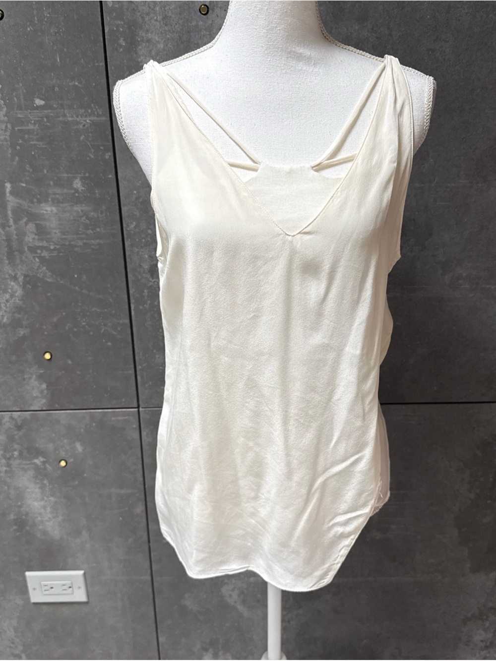 Bailey 44 Ivory Silk  Double-Strap V-Neck Cami